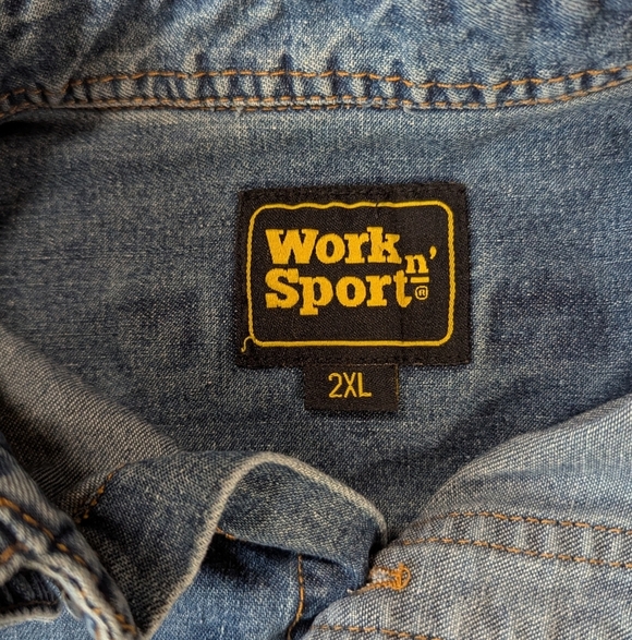 Work n' Sport Blue Denim Shirt 2XL - Picture 3 of 8